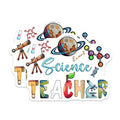 (2 Pack) Science Teacher Stickers - STEM Education - Classroom Decor - 5" On Longest Side - Sticks to Smooth Flat Surfaces - Made in USA - BMCS7835