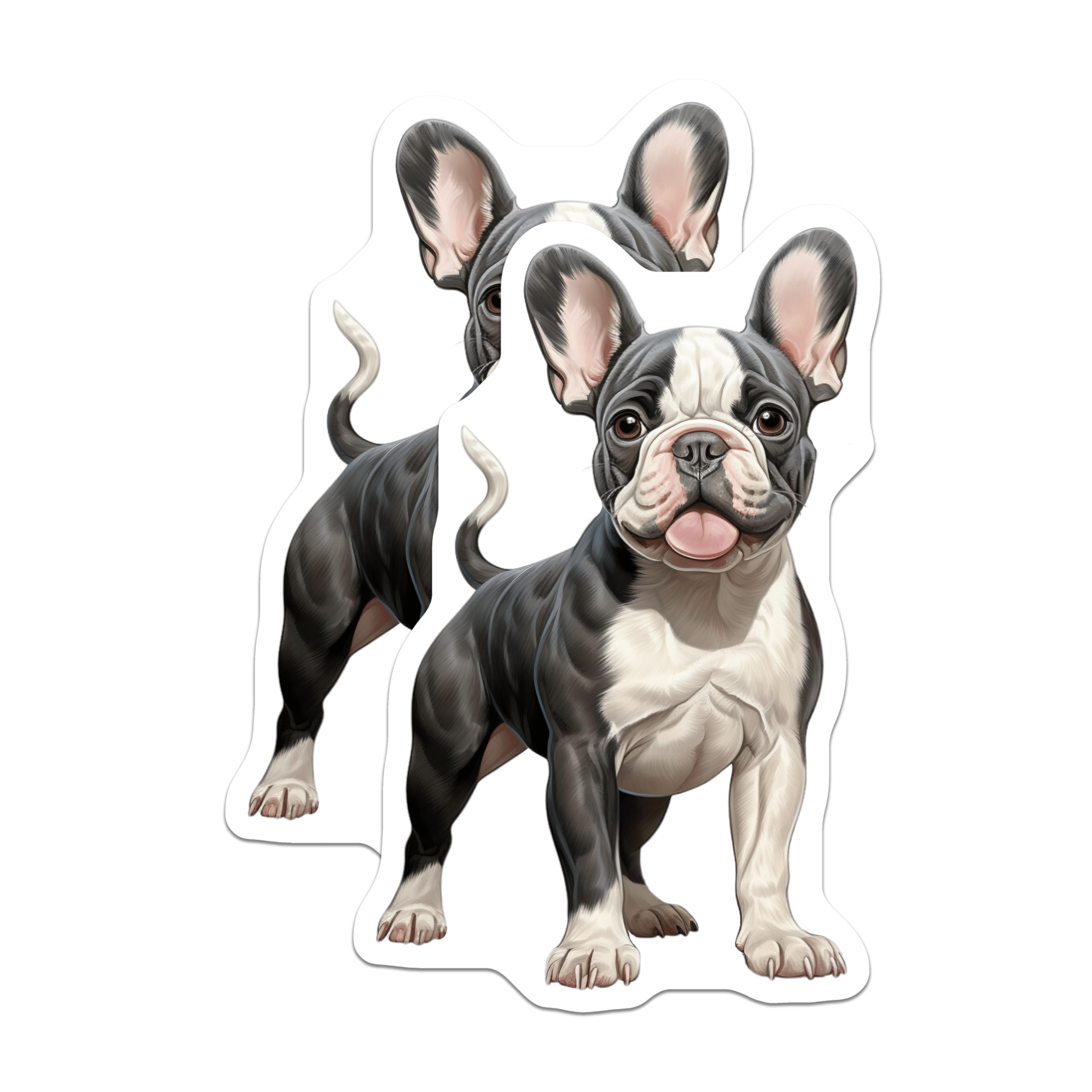 (2 Pack) French Bulldog Magnets - Cute Frenchie Puppy - Dog Lover Accessory - Refrigerator Decor for Pet Owners - 5 Inches On Longest Side - Thick Durable Magnet - Made in USA - MAG28462