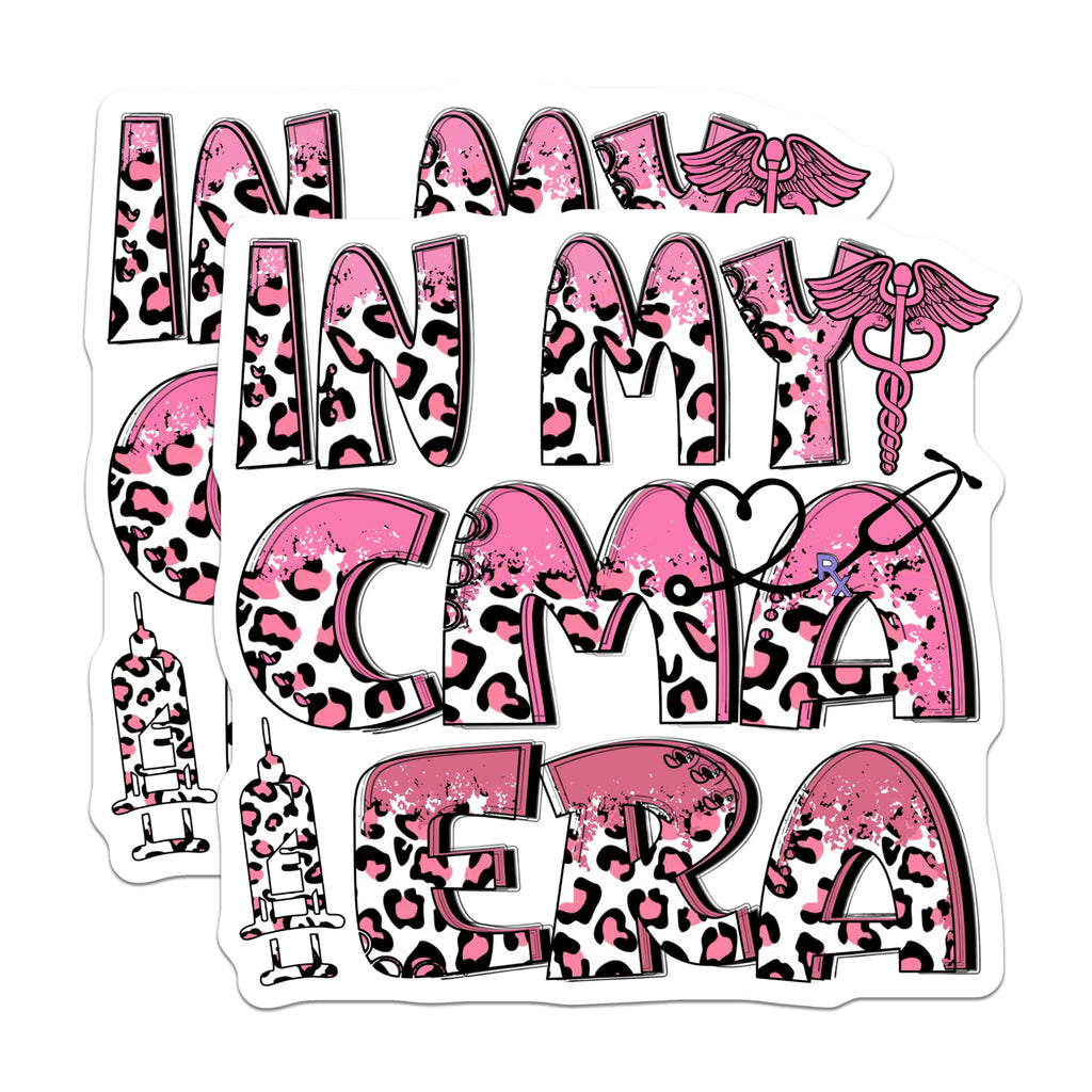 (2 Pack) in My CMA Era Magnets - Certified Medical Assistant - Leopard Print Nurse Decor - 5" On Longest Side - Premium Magnet - for Cars, Refrigerators, Toolboxes, Lockers - Made in USA - MAG18556
