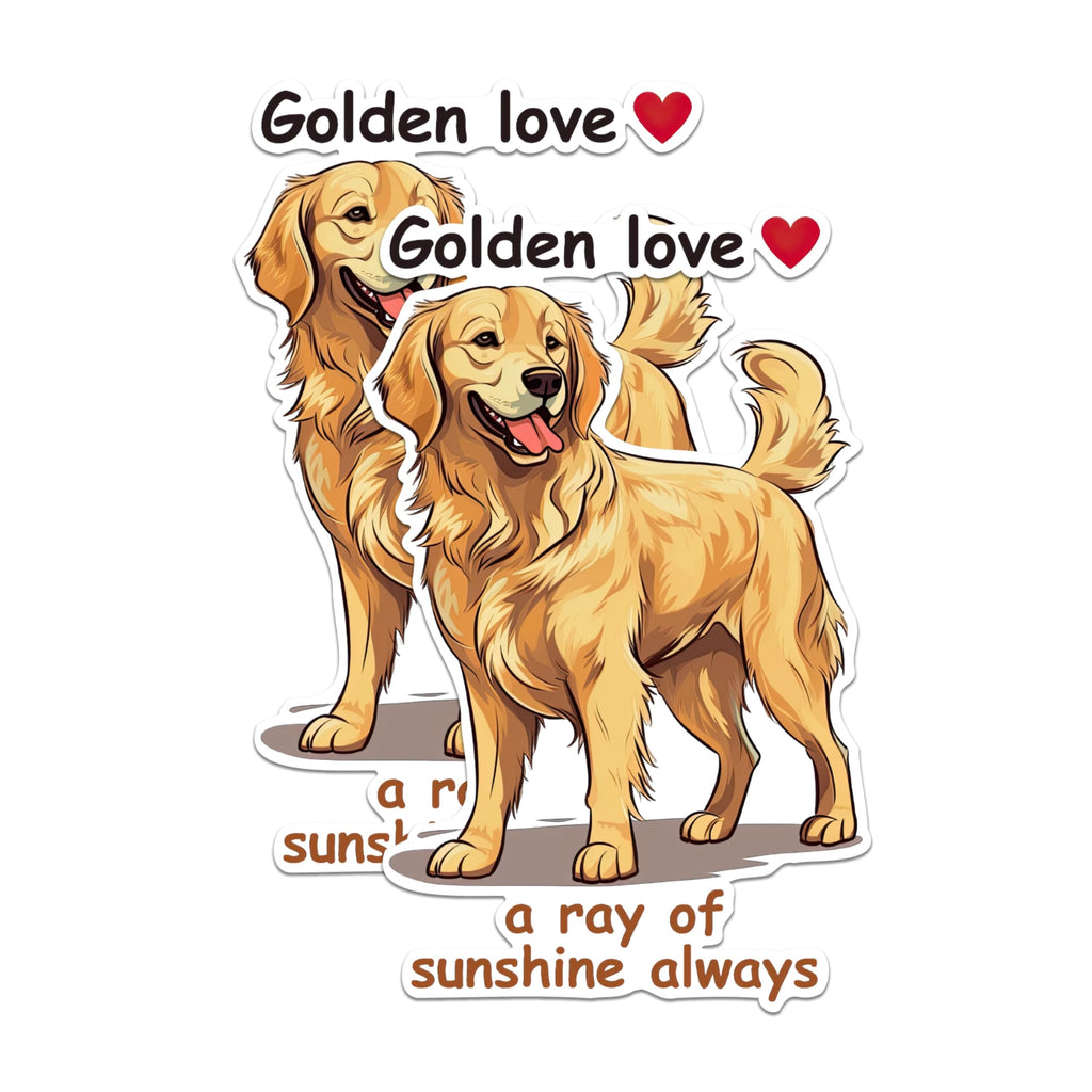 (2 Packs) Golden Love A Ray of Sunshine Always Magnets - Golden Retriever Magnets - 5 Inches On Longest Side - Premium Magnet - for Fridges, Toolboxes, Cars - Made in USA - MAG2376