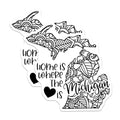 (2 Pack) Home is Where The Michigan is Magnets Magnets - Michigan State Outline Design - 5" On Longest Side - Made in USA - Sticks to Refrigerators & Metal Surfaces - MAG9070