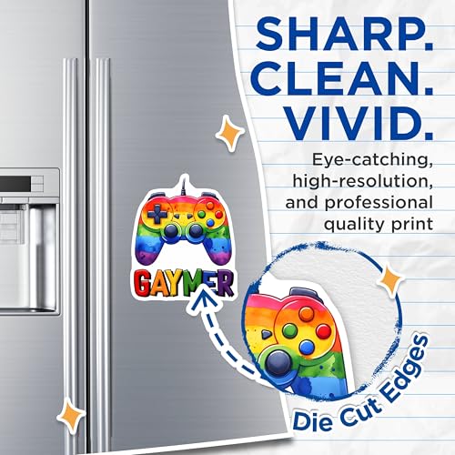 (2 Pack) Rainbow Game Controller Magnets - Gaymer Pride - 5" On Longest Side - for Cars, Fridges, Toolboxes - Made in USA - MAG8277