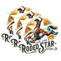 (3 Pack) Rodeo Star Decals - Cowboy Horse Rider - Western Style Laptop Decals- 3 Inches On Longest Side - Easy Peel & Apply - Made in USA - 3MCS5988