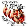 (3 Pack) Fox Girl Decals - Stronger Than The Storm Art - Laptop Decal - 3 Inches On Longest Side - Easy Peel & Apply - Made in USA - 3MCS7998