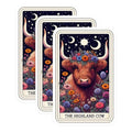 (3 Pack) Highland Cow Decals - Floral Crown Sticker - Laptop Animal Art Decals - 3 Inches On Longest Side - Easy Peel & Apply - Made in USA - 3MCS4200