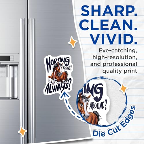 (2 Pack) Horsing Around Magnets - Funny Horse Magnets - Refrigerator Magnets - Locker Magnets - Office - 5" On Longest Side - for Cars, Fridges, Toolboxes - Made in USA - MAG3964