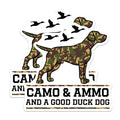 (2 Pack) Camo and Ammo Duck Dog Magnets - Hunting Retriever Decor - Outdoorsman Vehicle Decals - 5 Inches On Longest Side - Thick Durable Magnet - Made in USA - MAG19904