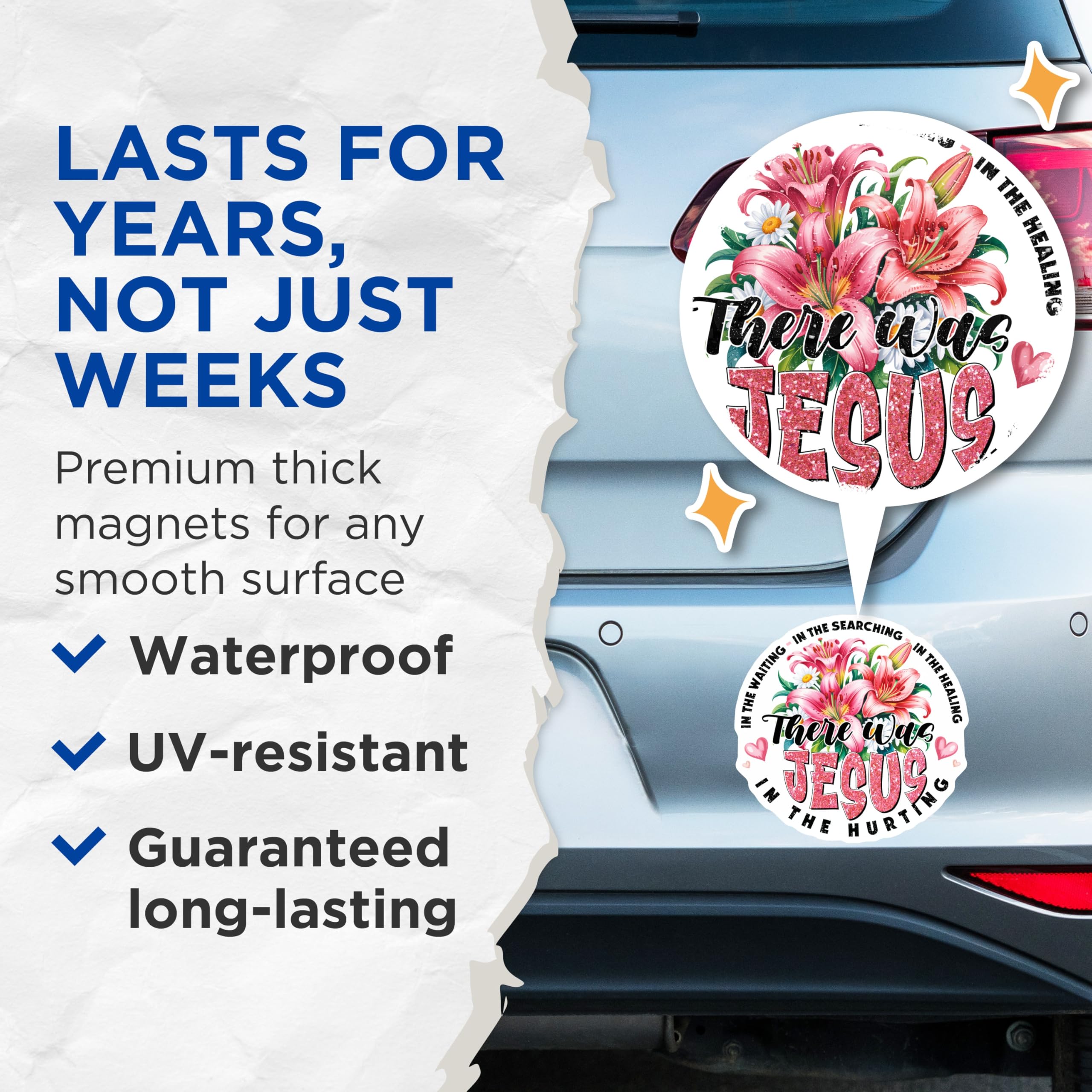 (2 Pack) Jesus in All Things Magnets - Faith Magnets - Religious Gifts for Her - 5" On Longest Side - Premium Magnet - for Cars, Refrigerators, Toolboxes, Lockers - Made in USA - MAG15122