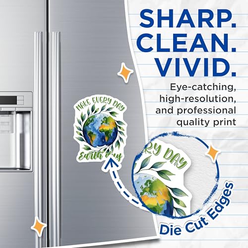 (2 Pack) Make Every Day Earth Day Magnets Magnets - Environmental Awareness - Eco-Friendly Decor - 5" On Longest Side - Made in USA - Sticks to Refrigerators & Metal Surfaces - MAG8443
