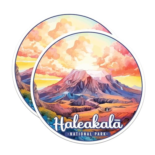 (2 Pack) Haleakala National Park Bumper Magnet - US National Park - Choose from 63 Parks - 5" On Longest Side - Decal for Car Bumper, Laptop, Water Bottle, Wall, and Window - MAG1585