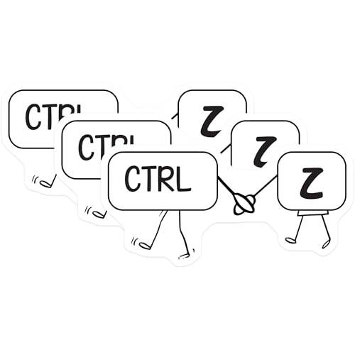 (3 Pack) Ctrl Z Decals - Undo Command Decor - Keyboard Computer Decals - 3 Inches On Longest Side - Easy Peel & Apply - Made in USA - 3MCS4855