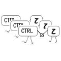 (3 Pack) Ctrl Z Decals - Undo Command Decor - Keyboard Computer Decals - 3 Inches On Longest Side - Easy Peel & Apply - Made in USA - 3MCS4855