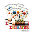 (2 Pack) Educator Stickers - Teach Them Love Them Watch Them Grow - Teacher Appreciation - Floral Pencil Design - 5" On Longest Side - Sticks to Smooth Flat Surfaces - Made in USA - BMCS8040