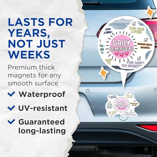 (2 Pack) Daily Reminders Magnets - 5" On Longest Side - for Cars, Fridges, Toolboxes - Made in USA - MAG8318