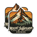 (2 Pack) Mount Jefferson Oregon Magnets - Mountain Landscape Art - Pacific Northwest Souvenirs - 5 Inches On Longest Side - Thick Durable Magnet - Made in USA - MAG19499