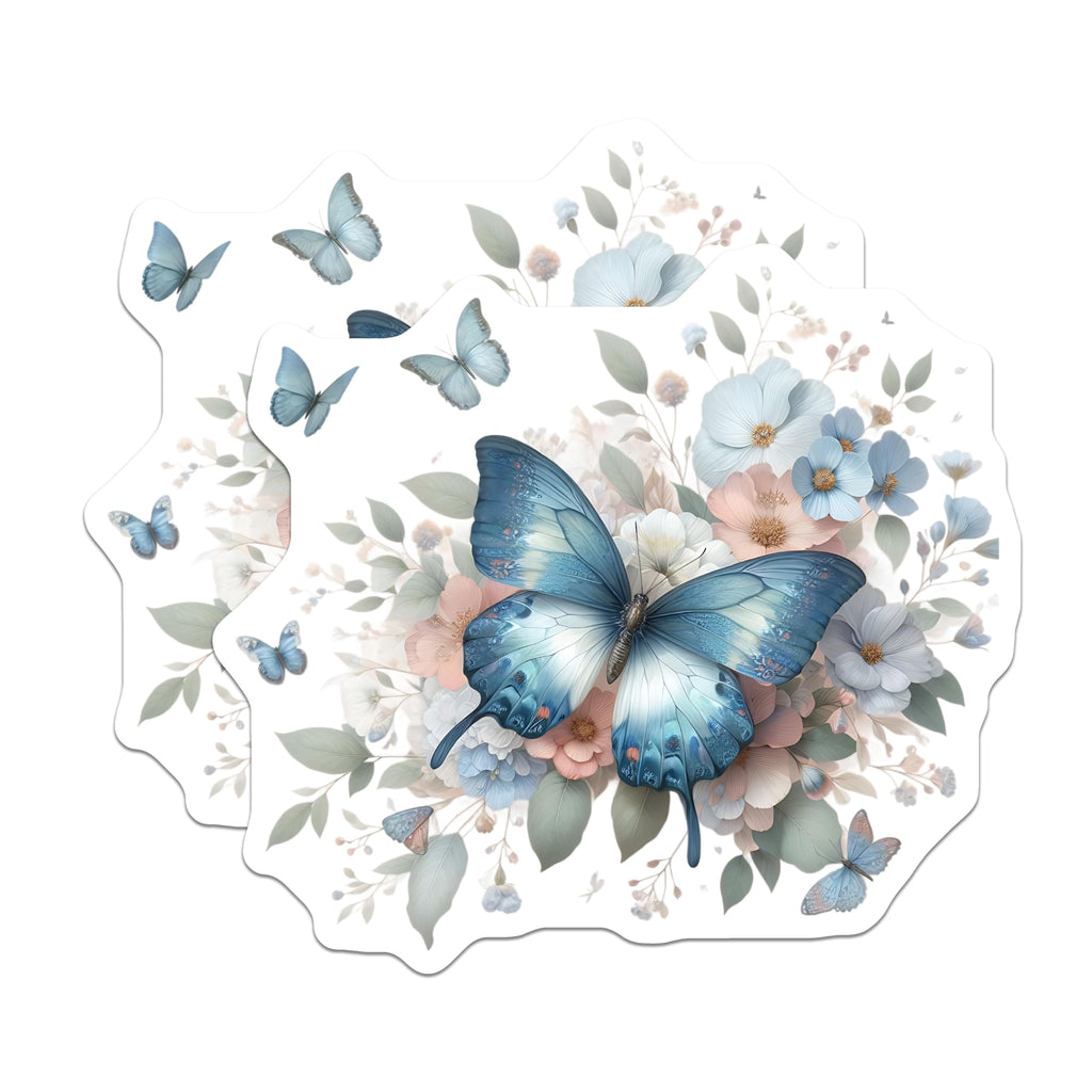 (2 Pack) Butterfly Floral Magnets - Decorative Fridge Magnets - Home Decor Magnets - 5" On Longest Side - Premium Magnet - for Cars, Refrigerators, Toolboxes, Lockers - Made in USA - MAG16026