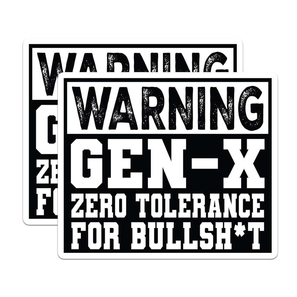 (2 Pack) Gen X Magnets - Zero Tolerance Attitude - Sarcastic Refrigerator Humor - 5 Inches On Longest Side - Thick Durable Magnet - Made in USA - MAG21418