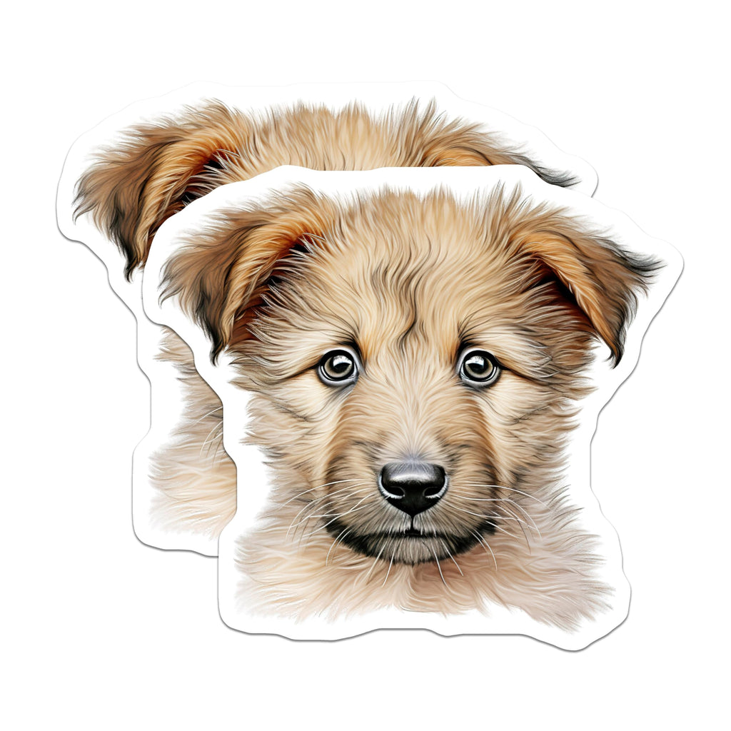 (2 Pack) Cute Puppy Magnets - Dog Lover Kitchen Decor - Pet Parent Refrigerator Art - 5 Inches On Longest Side - Thick Durable Magnet - Made in USA - MAG28804