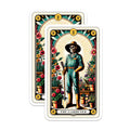 (2 Pack) Skeleton Gardener Magnets - Tarot Card Art - Mystical Garden Decor - 5 Inches On Longest Side - Thick Durable Magnet - Made in USA - MAG21411
