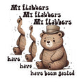 (3 Pack) Funny Bear Decals - My Flabbers Gasted - Laptop Decals - 3 Inches On Longest Side - Easy Peel & Apply - Made in USA - 3MCS2404