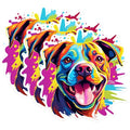(3 Pack) Colorful Dog Decals - Pitbull Stickers - Laptop Decal - 3 Inches On Longest Side - Easy Peel & Apply - Made in USA - 3MCS0840