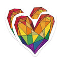(2 Packs) Stained Glass Rainbow Heart Stickers - Rainbow Heart LGBTQ Friendly Decals - 5 Inches On Longest Side - Premium Vinyl Decal - Sticks to Any Smooth Flat Surface - Made in USA - BMCS2281