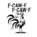 (2 Pack) F-CAW-F Rooster Magnets - Funny Chicken Talk - Quirky Bird Refrigerator Decor - 5" On Longest Side - Premium Magnet - for Cars, Refrigerators, Toolboxes, Lockers - Made in USA - MAG16385