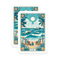 (2 Pack) Beach Magnets - Summer Vacation Vibes - Tropical Coast Decor - 5" On Longest Side - Premium Magnet - for Cars, Refrigerators, Toolboxes, Lockers - Made in USA - MAG15626