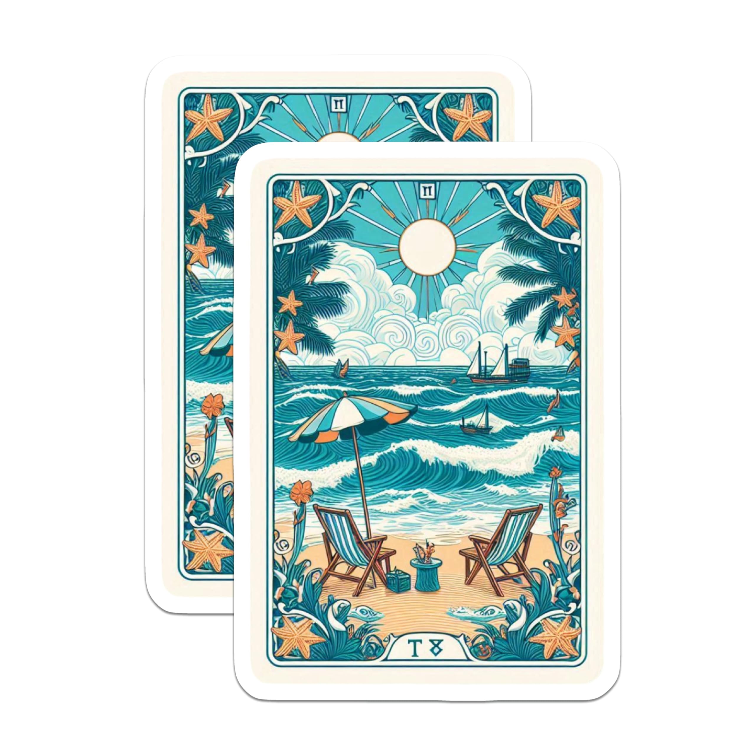 (2 Pack) Beach Magnets - Summer Vacation Vibes - Tropical Coast Decor - 5" On Longest Side - Premium Magnet - for Cars, Refrigerators, Toolboxes, Lockers - Made in USA - MAG15626