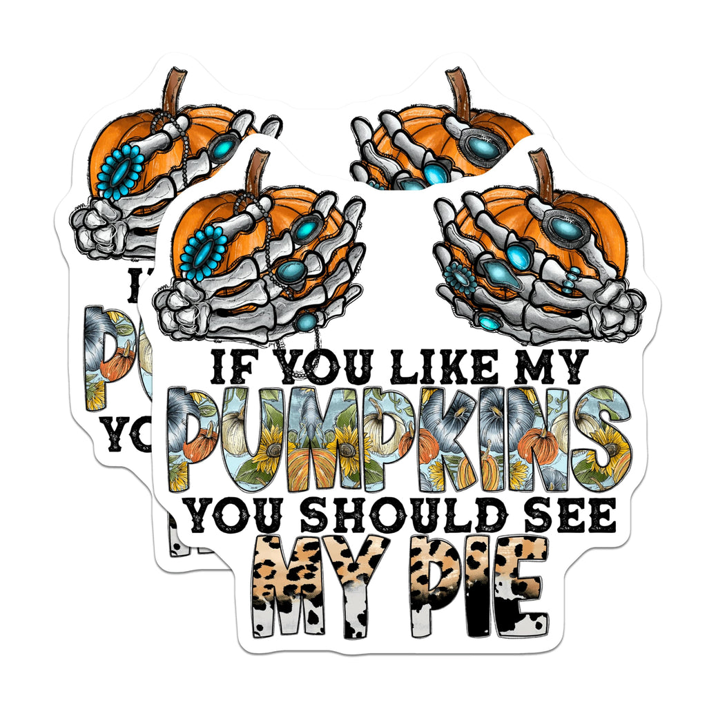 (2 Pack) Sassy Halloween Magnets - Funny Pumpkin Pie Quote - Skeleton Hands Fall Decor - Western Boho Autumn Kitchen Magnet - 5 Inches On Longest Side - Thick Durable Magnet - Made in USA - MAG25916