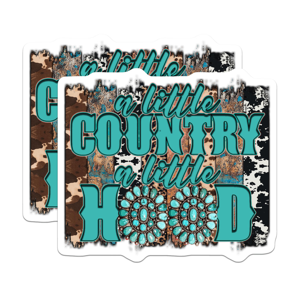 (2 Pack) Country Hood Magnets - Sassy Southern Decor - Cowgirl Turquoise Style - 5 Inches On Longest Side - Thick Durable Magnet - Made in USA - MAG29502