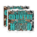 (2 Pack) Country Hood Magnets - Sassy Southern Decor - Cowgirl Turquoise Style - 5 Inches On Longest Side - Thick Durable Magnet - Made in USA - MAG29502