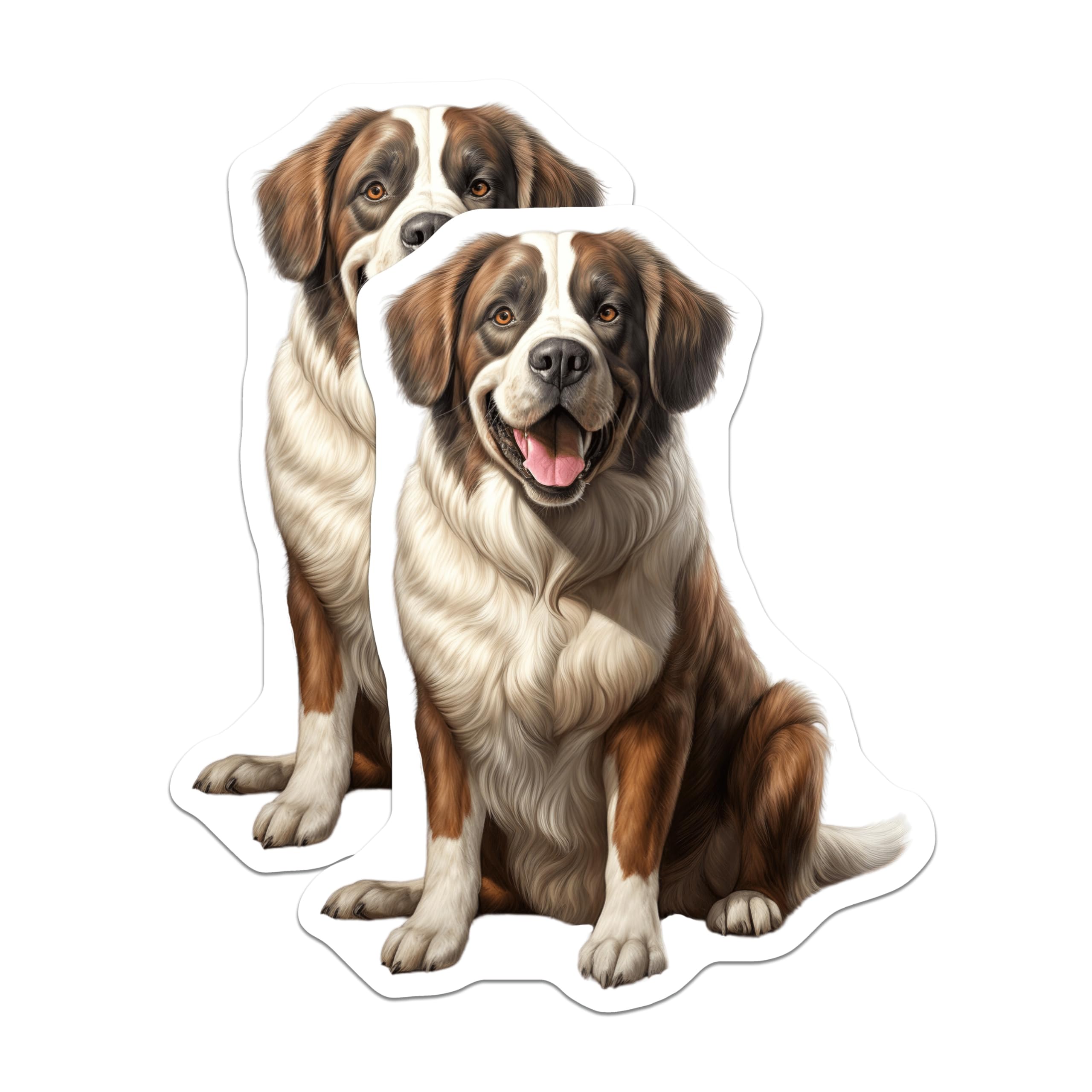 (2 Pack) Saint Bernard Magnets - Dog Lover Decor - Pet Animal Fridge Art - 5 Inches On Longest Side - Thick Durable Magnet - Made in USA - MAG23743