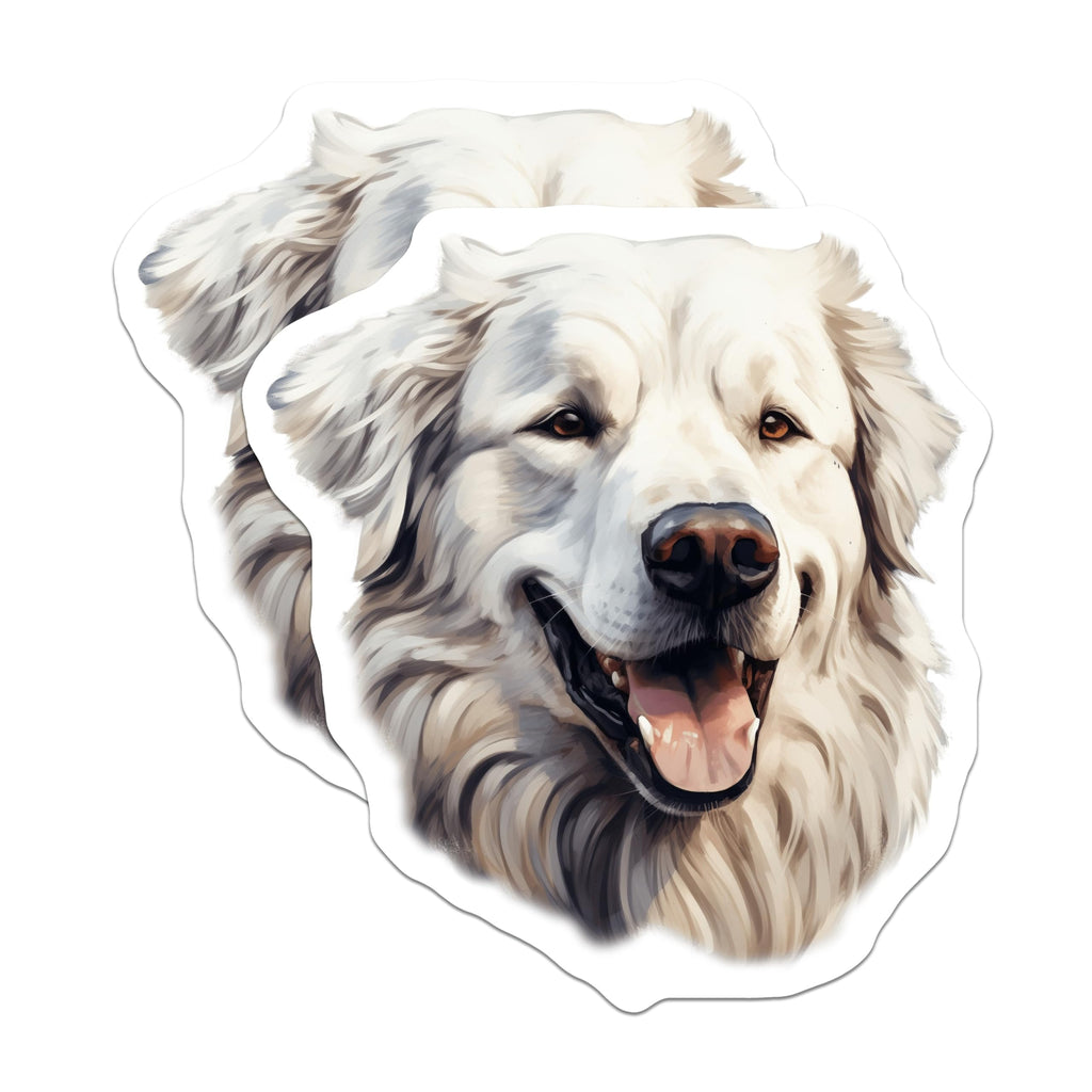 (2 Pack) Great Pyrenees Magnets - White Fluffy Dog Decor - Dog Lover Fridge Art for Pet Parents - 5 Inches On Longest Side - Thick Durable Magnet - Made in USA - MAG30677