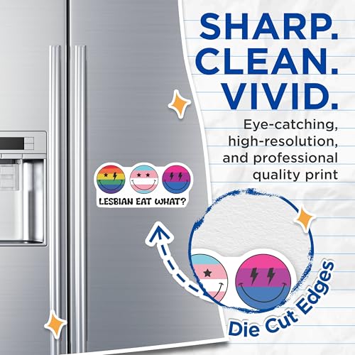 (2 Pack) Lesbian Eat What Magnets - Pride Decor - Funny LGBTQ+ Gift - 5" On Longest Side - for Cars, Fridges, Toolboxes - Made in USA - MAG6560