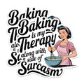 (2 Pack) Baking is My Therapy Magnets - Fun Kitchen Decor Magnets - Retro Baking Magnets for Bakers- 5" On Longest Side - for Fridges, Toolboxes, Cars - Made in USA - MAG2943
