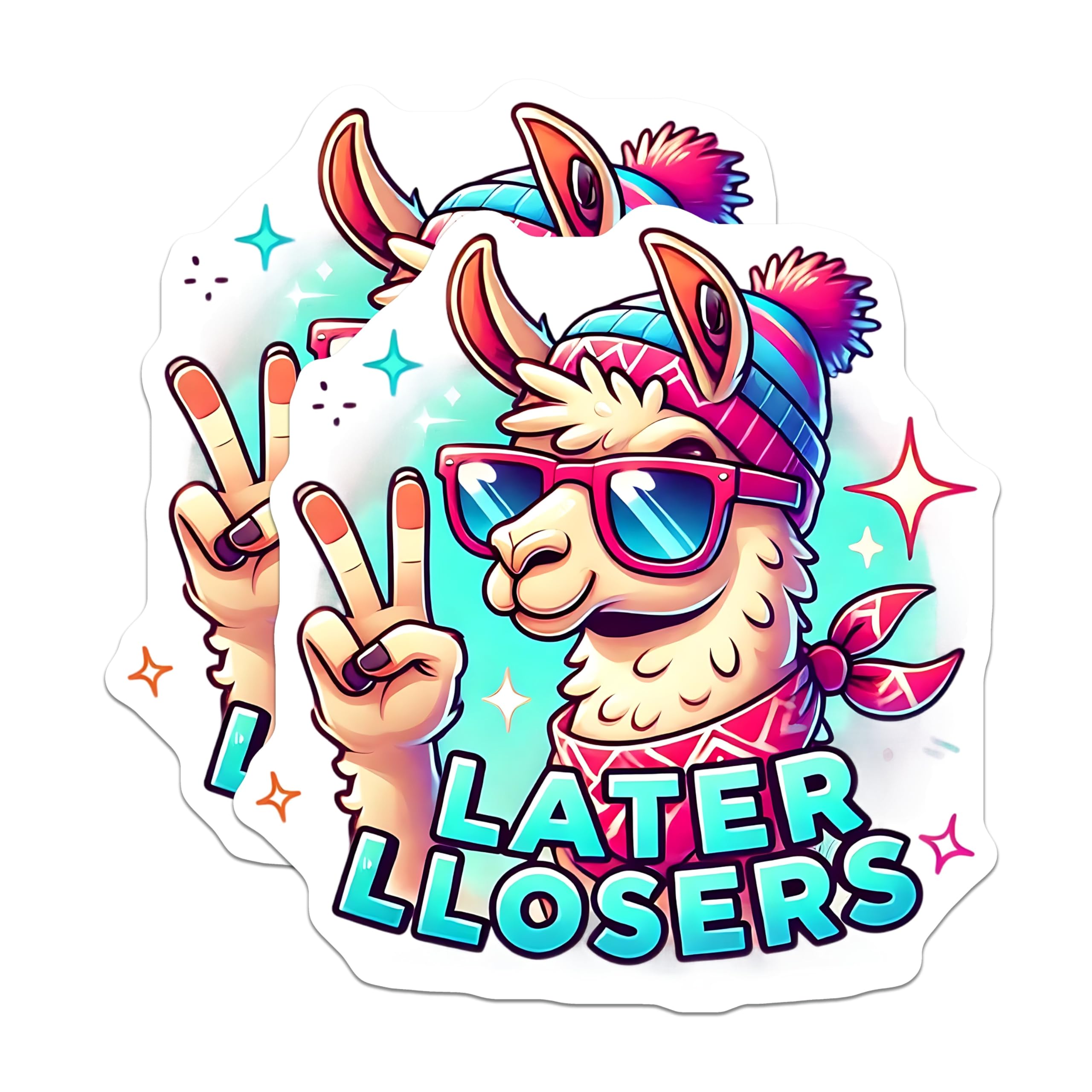 (2 Pack) Llama Magnets - Cool Alpaca - Fridge Magnets - 5" On Longest Side - Premium Magnet - for Cars, Refrigerators, Toolboxes, Lockers - Made in USA - MAG15126