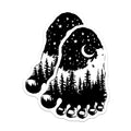 (2 Pack) Bigfoot Foot Magnets - Forest Night Sky - Cryptid Creature Decor - 5 Inches On Longest Side - Thick Durable Magnet - Made in USA - MAG21056