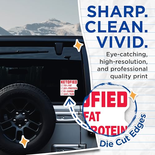 (2 Pack) Ketofied Stickers - Keto Lifestyle Stickers - Nutrition Fact Stickers - 5" On Longest Side - Sticks to Smooth Flat Surfaces - Made in USA - BMCS5127
