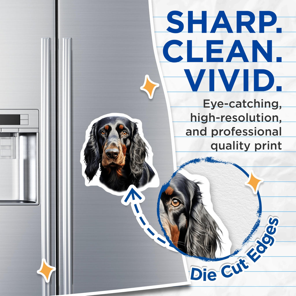(2 Pack) Gordon Setter Magnets - Hunting Dog Decor - Scottish Setter Art - Dog Lover Kitchen Display - 5 Inches On Longest Side - Thick Durable Magnet - Made in USA - MAG25846