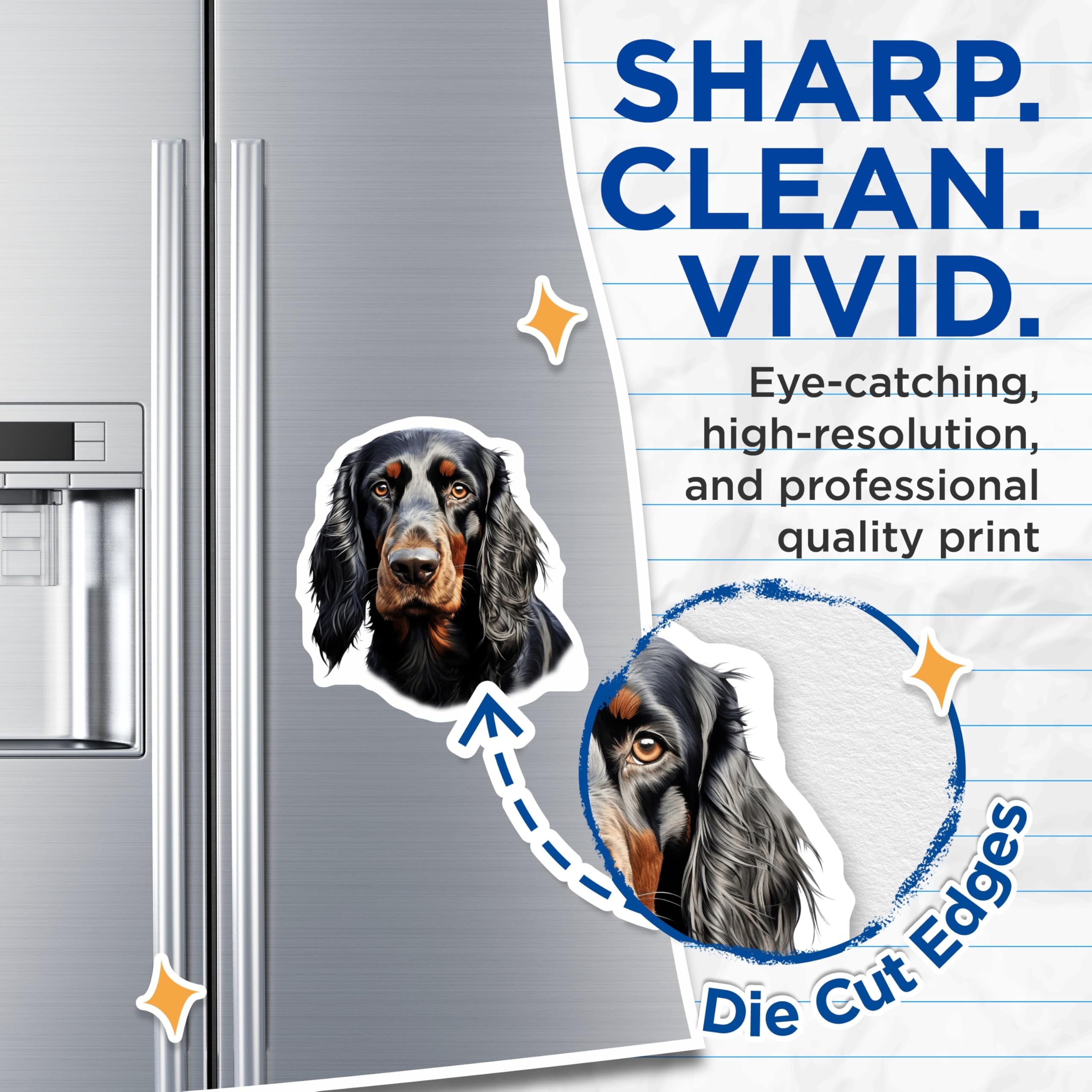 (2 Pack) Gordon Setter Magnets - Hunting Dog Decor - Scottish Setter Art - Dog Lover Kitchen Display - 5 Inches On Longest Side - Thick Durable Magnet - Made in USA - MAG25846