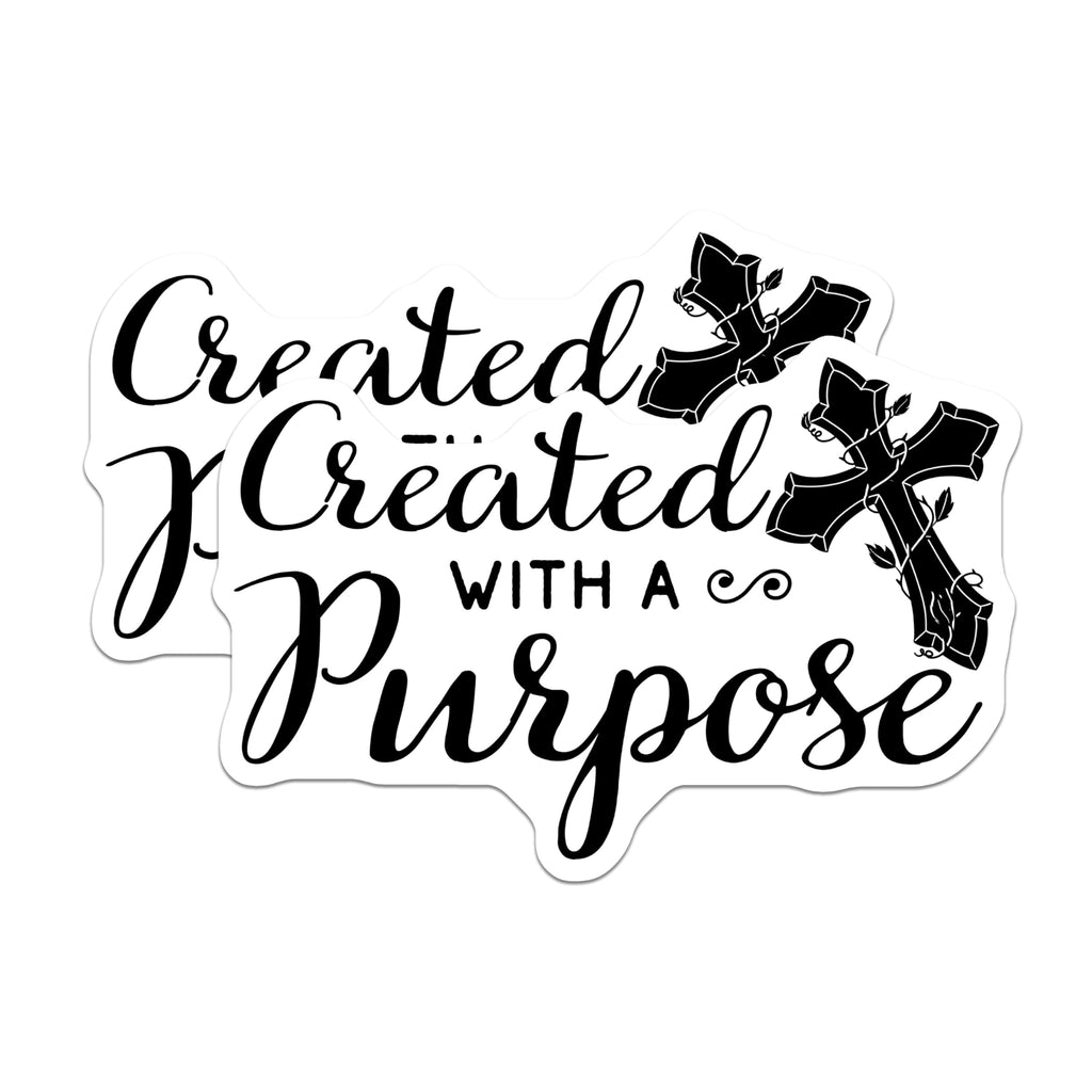 (2 Pack) Christian Magnets - Religious Home Decor - Created with a Purpose - 5" On Longest Side - Premium Magnet - for Cars, Refrigerators, Toolboxes, Lockers - Made in USA - MAG16618