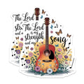 (2 Pack) Music Stickers - Christian Quotes - Motivational Stickers for Guitar Lovers - 5" On Longest Side - Sticks to Smooth Flat Surfaces - Made in USA - BMCS6615