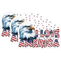 (3 Pack) I Love America Decals - Patriotic Eagle - USA Pride Decor - 3 Inches On Longest Side - Easy Peel & Apply - Made in USA - 3MCS6170
