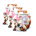 (3 Pack) Funny Bulldog Decals - Crashing Dog Meme - Laptop Decals - 3 Inches On Longest Side - Easy Peel & Apply - Made in USA - 3MCS4646
