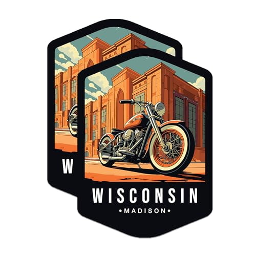 (2 Pack) Wisconsin State and Capitol Magnets - WI State Magnet - Choose from 50 States - 5" On Longest Side - Premium Magnet - for Cars, Refrigerators, Toolboxes, Lockers - Made in USA - MAG1505