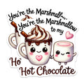 (2 Pack) Marshmallow Hot Chocolate Stickers - Cute Food Stickers - Kawaii Beverage Stickers - 5" On Longest Side - Sticks to Any Smooth Flat Surface - Made in USA - BMCS3528