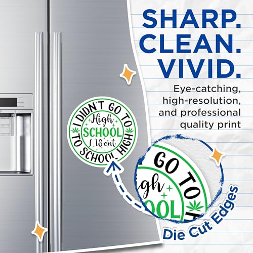 (2 Pack) I Didn't Go to High School Magnets Magnets - 5" On Longest Side - Made in USA - Sticks to Refrigerators & Metal Surfaces - MAG8891