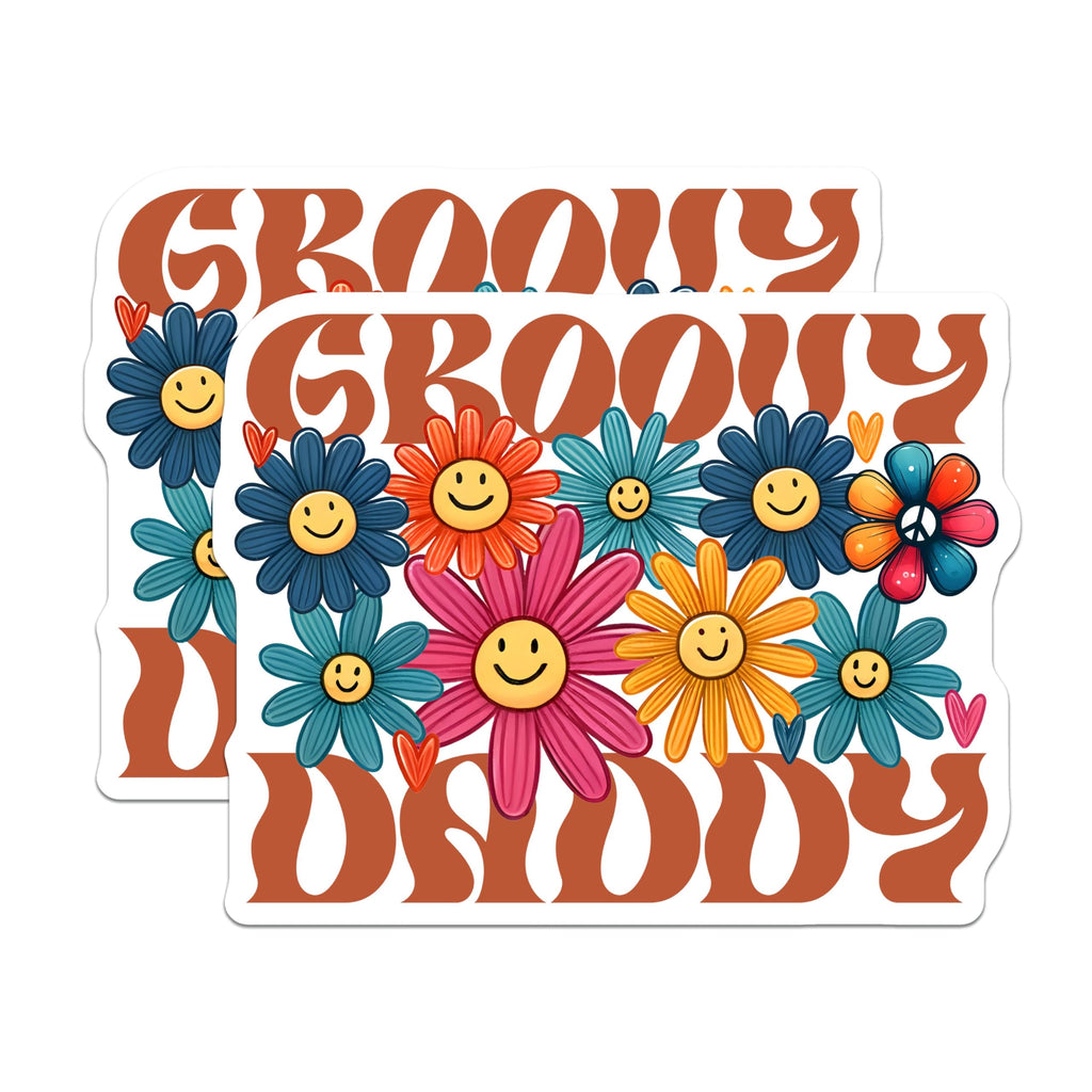 (2 Pack) Groovy Daddy Magnets - 5" On Longest Side - for Cars, Fridges, Toolboxes - Made in USA - MAG7478