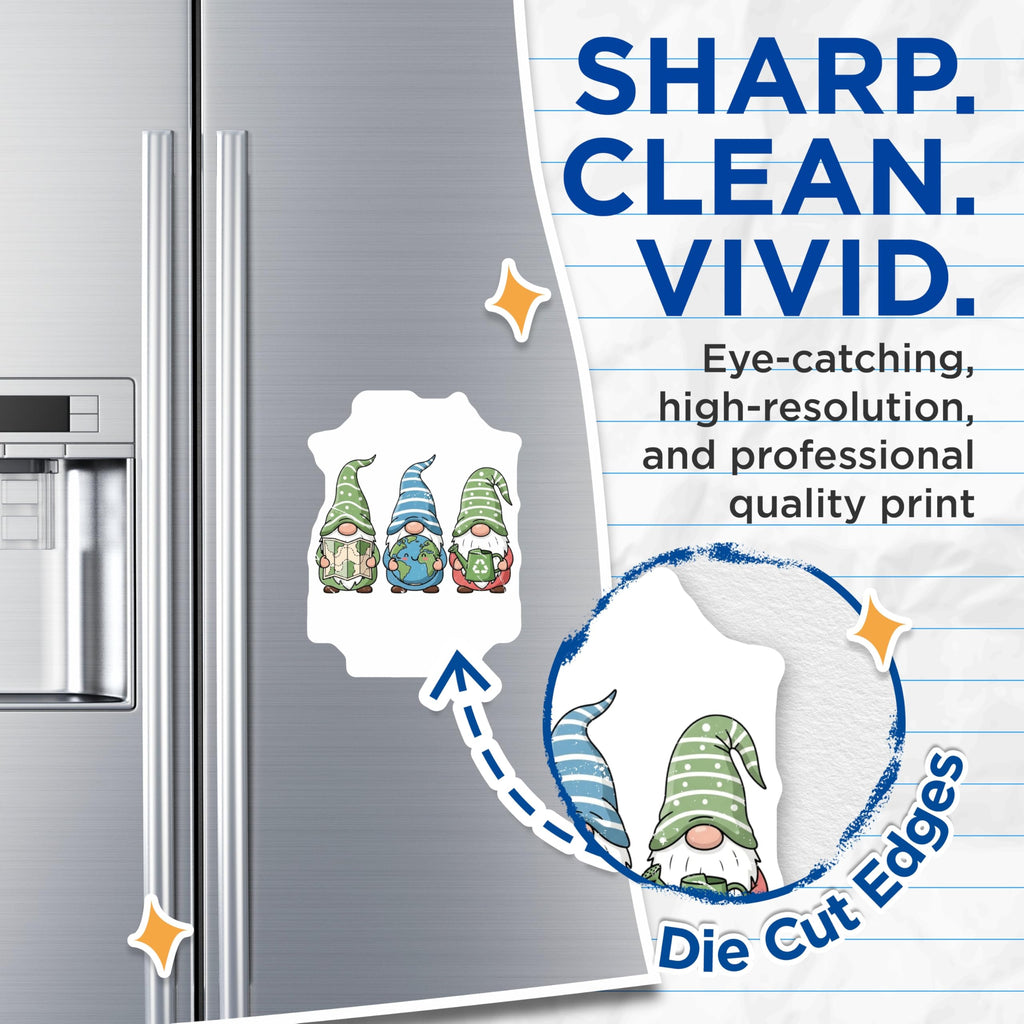(2 Pack) Earth Day Gnomes Magnets - Planet Protector - Eco Friendly Green Living Refrigerator Accents - 5 Inches On Longest Side - Thick Durable Magnet - Made in USA - MAG20358
